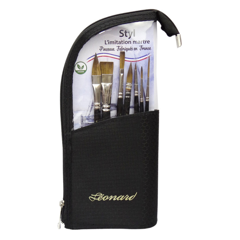 Trousse de 7 pinceaux aquarelle transparente par Léonard