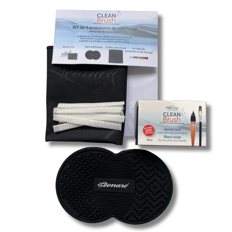 Kit de 4 accessoires de nettoyage pour pinceaux Léonard