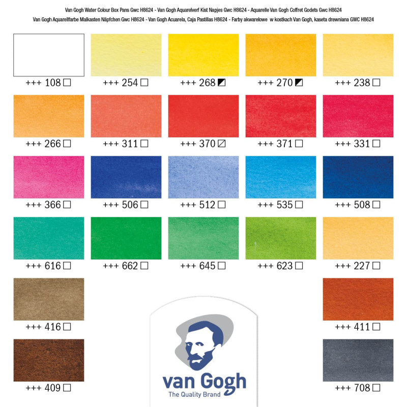 Coffret bois Van Gogh 241/2 godets 