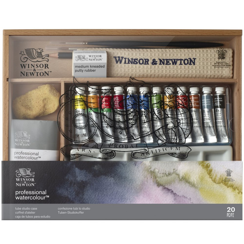 Coffret d'atelier aquarelle en bois par Winsor & Newton