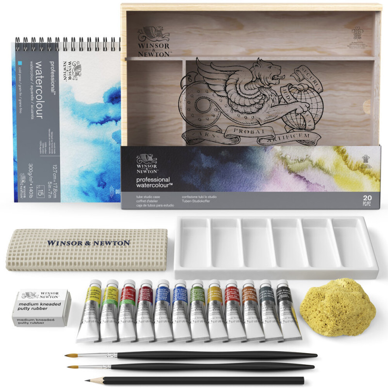 Coffret d'atelier aquarelle en bois par Winsor & Newton