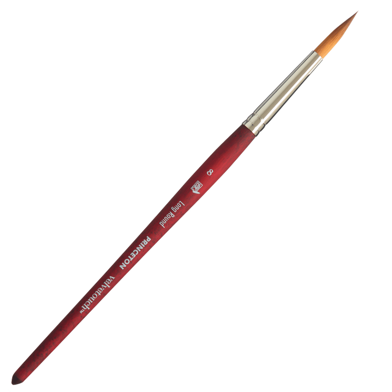Pinceau Princeton Velvetouch Taille 8 Rouge Écarlate – Pinceau Synthétique Luxe Pour Aquarelle, Acrylique, Huile & Gouache