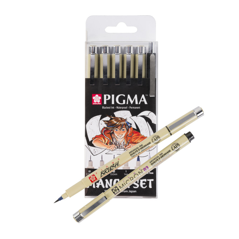 Set de 6 feutres Pigma micron Manga