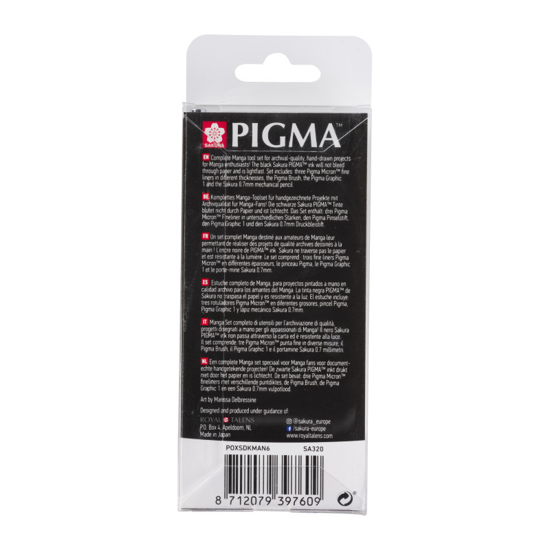 Set de 6 feutres Pigma micron Manga