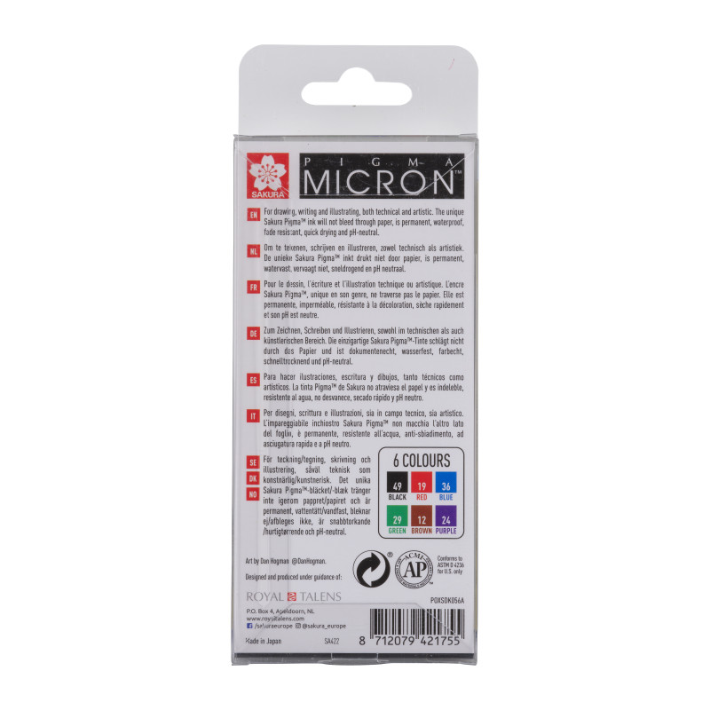Set de 6 Pigma micron 05
