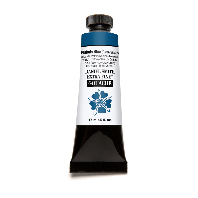 Bleu phtalo (nuance verte) - gouache extra fine Tube 15 ml Daniel Smith