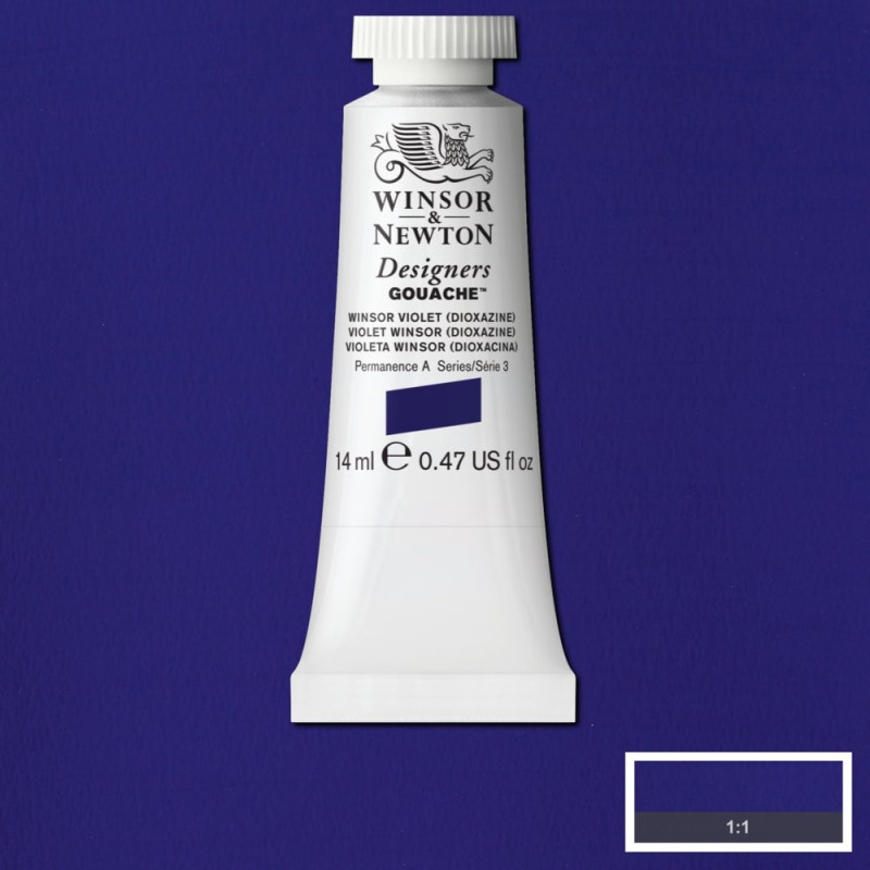 VioletWinsor (Dioxazine) - Gouache extra fine Designers Tube 14 ml Winsor & Newton