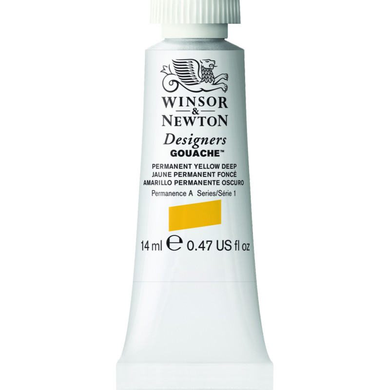 Jaune permanent foncé - Gouache extra fine Designers Tube 14 ml Winsor & Newton