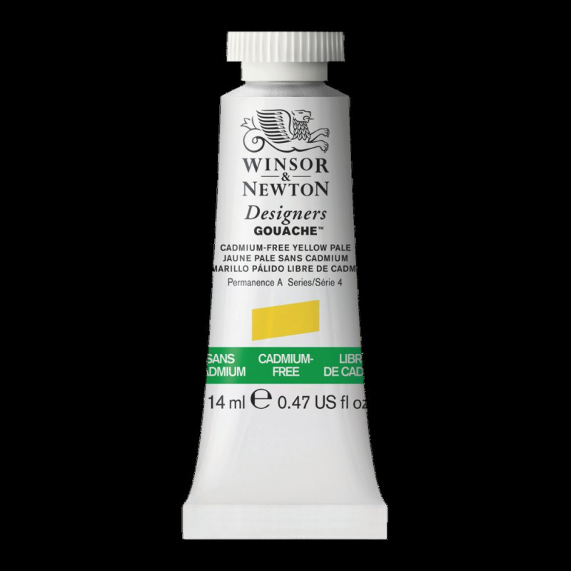 Jaune pâle sans cadmium - Gouache extra fine Designers Tube 14 ml Winsor & Newton