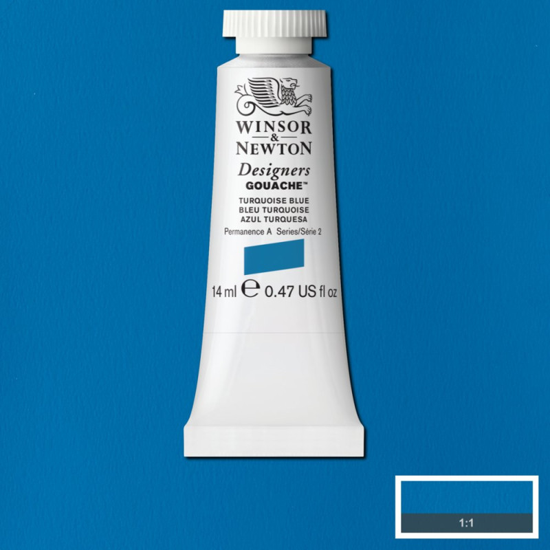 Bleu turquoise - Gouache extra fine Designers Tube 14 ml Winsor & Newton