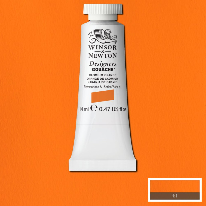 Orange de cadmium - Gouache extra fine Designers Tube 14 ml Winsor & Newton