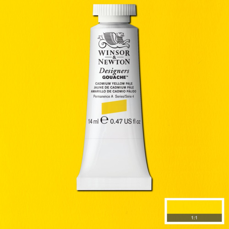 Jaune de cadmium pâle - Gouache extra fine Designers Tube 14 ml Winsor & Newton