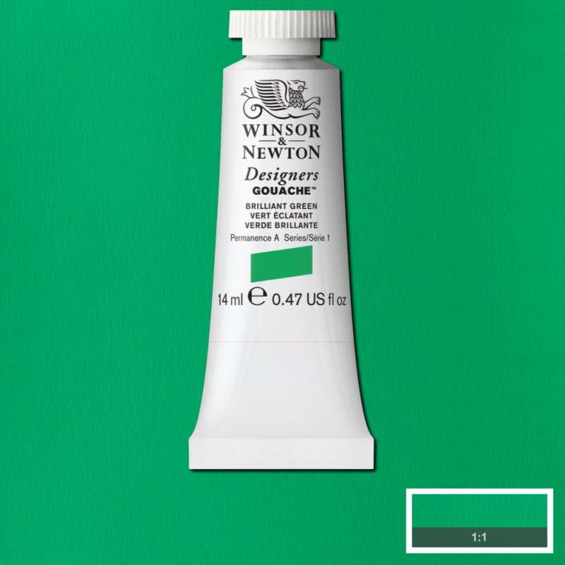 Vert éclatant - Gouache extra fine Designers Tube 14 ml Winsor & Newton