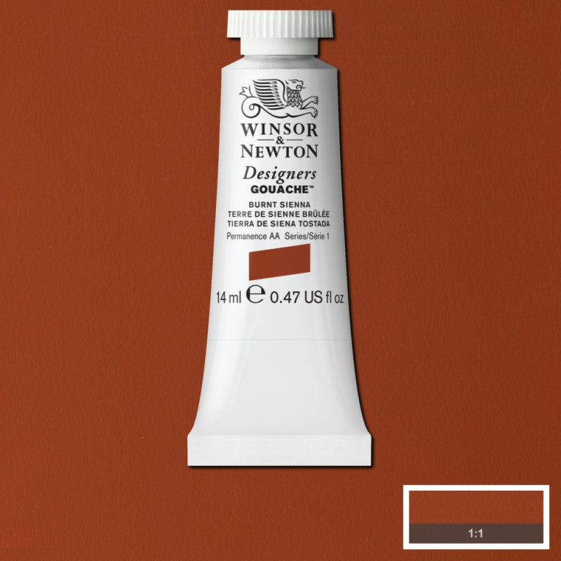 Terre de Sienne brûlée - Gouache extra fine Designers Tube 14 ml Winsor & Newton