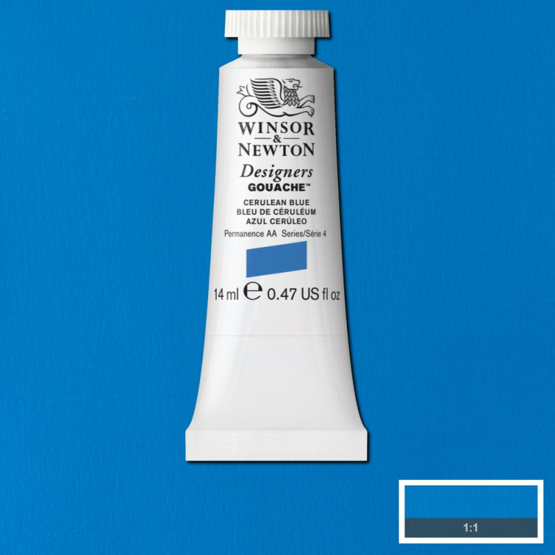 Bleu de céruléum - Gouache extra fine Designers Tube 14 ml Winsor & Newton