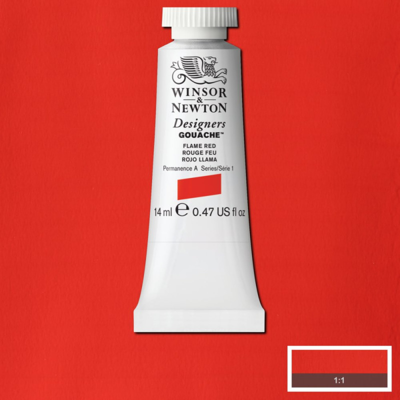 Rouge feu - Gouache extra fine Designers Tube 14 ml Winsor & Newton