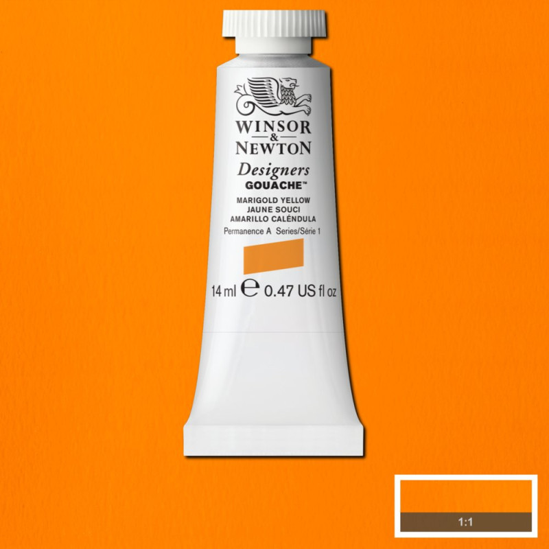 Jaune souci - Gouache extra fine Designers Tube 14 ml Winsor & Newton