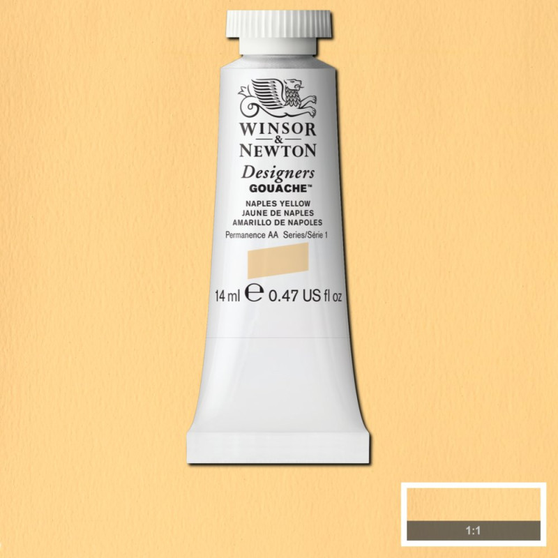 Jaune de Naples - Gouache extra fine Designers Tube 14 ml Winsor & Newton