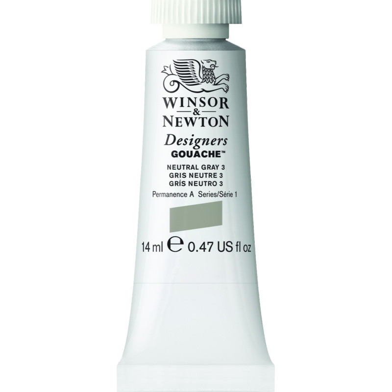 Gris neutre 3 - Gouache extra fine Designers Tube 14 ml Winsor & Newton
