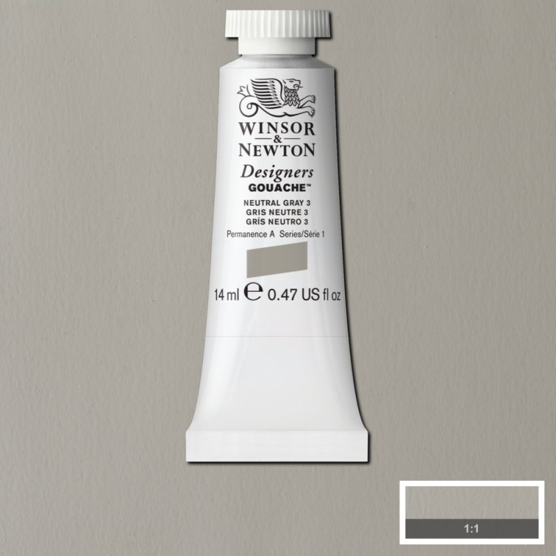 Gris neutre 3 - Gouache extra fine Designers Tube 14 ml Winsor & Newton