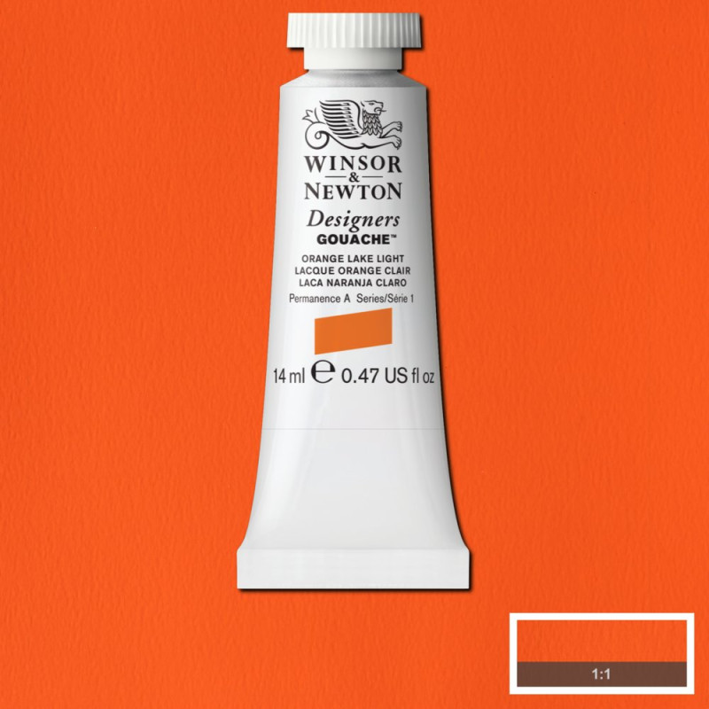 Laque orange clair - Gouache extra fine Designers Tube 14 ml Winsor & Newton