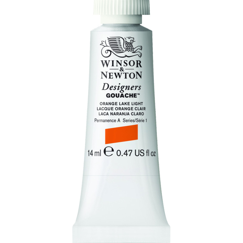 Laque orange clair - Gouache extra fine Designers Tube 14 ml Winsor & Newton