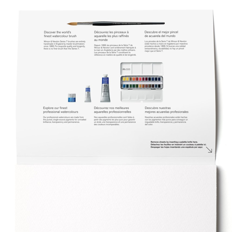 Bloc collé 4 côtés 100% coton 22.9x30,5 300g grain fin 20f Professional Winsor & Newton