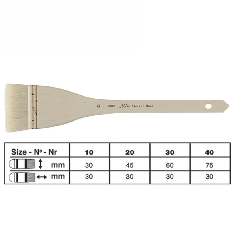 Brosse Hake pur chèvre Atelier série 5001 Silver n°10