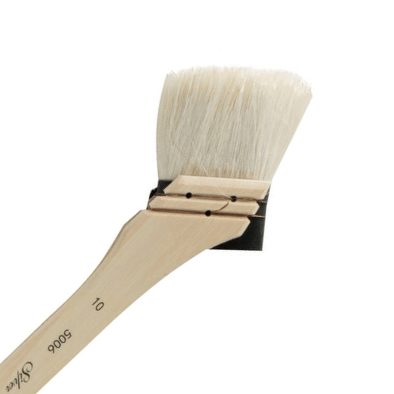 Brosse Hake angle pur chèvre Atelier série 5006 Silver n°10