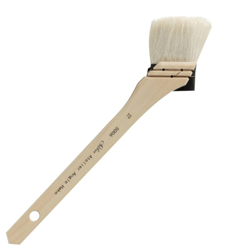 Brosse Hake angle pur chèvre Atelier série 5006 Silver n°10
