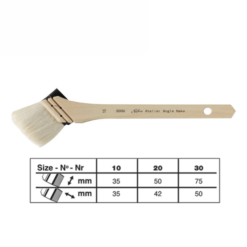 Brosse Hake angle pur chèvre Atelier série 5006 Silver n°10
