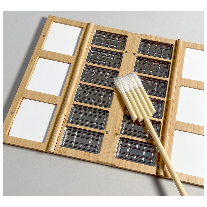 Coffret aquarelle vide de 12 emplacements Eco studio en bambou Michael Solovyev