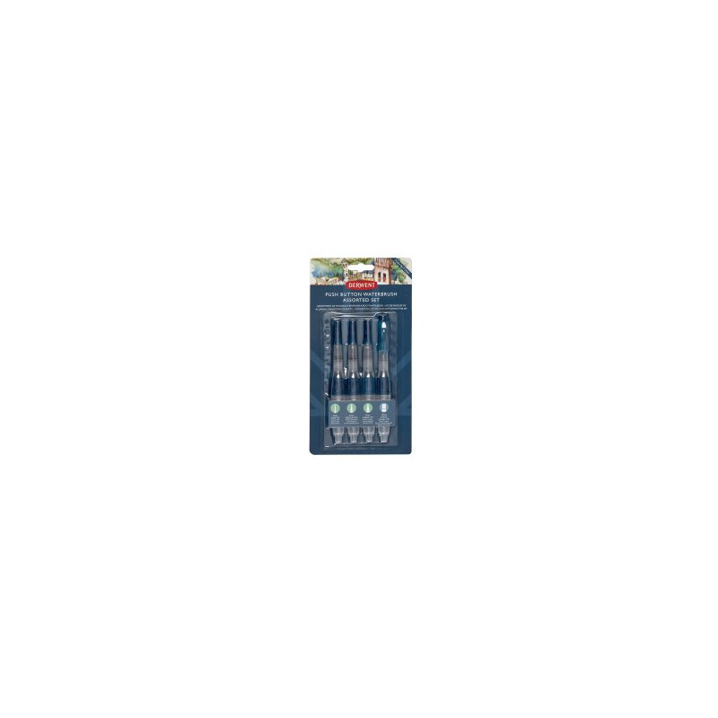 Set de 4 pinceaux à réserve d'eau avec bouton poussoir Derwent
