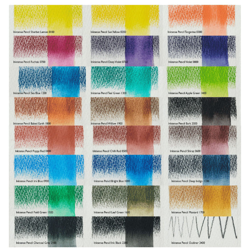 Boîte métal 24 crayons Derwent Inktense