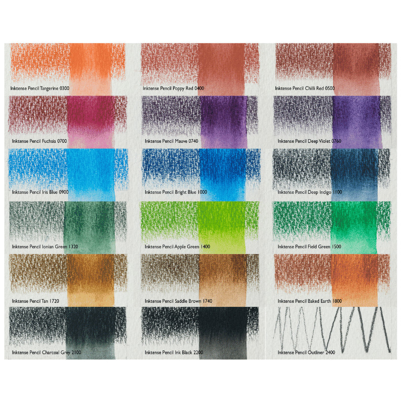 Boîte métal 36 crayons Derwent Inktense