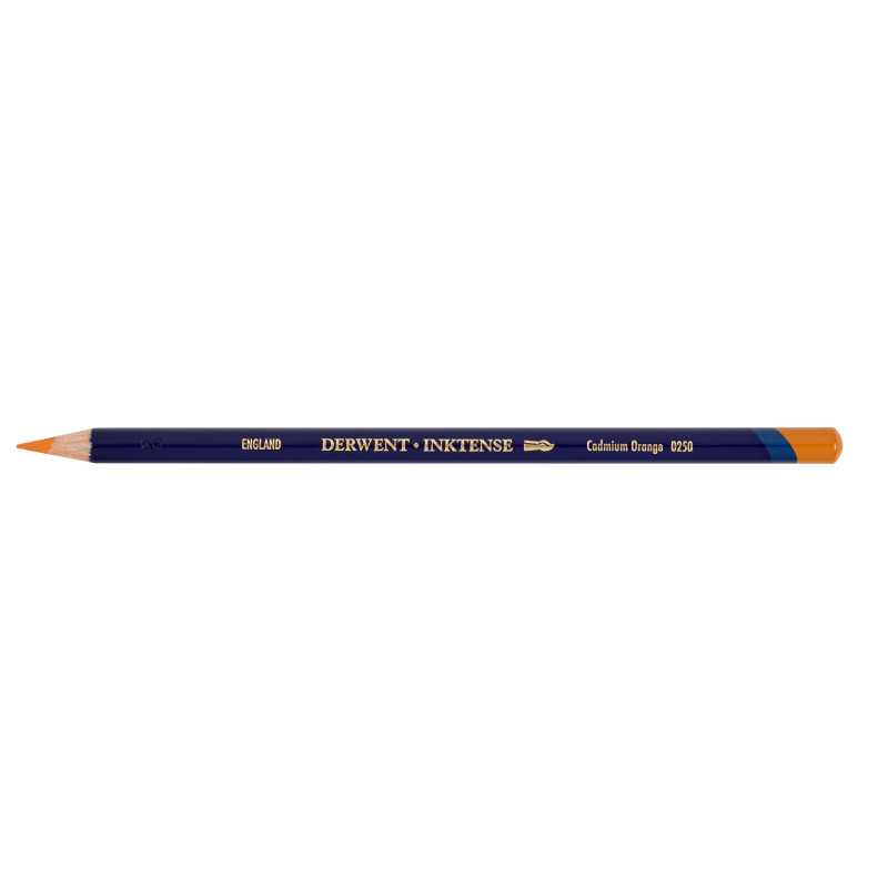 Orange cadmium - crayon Inktense Derwen