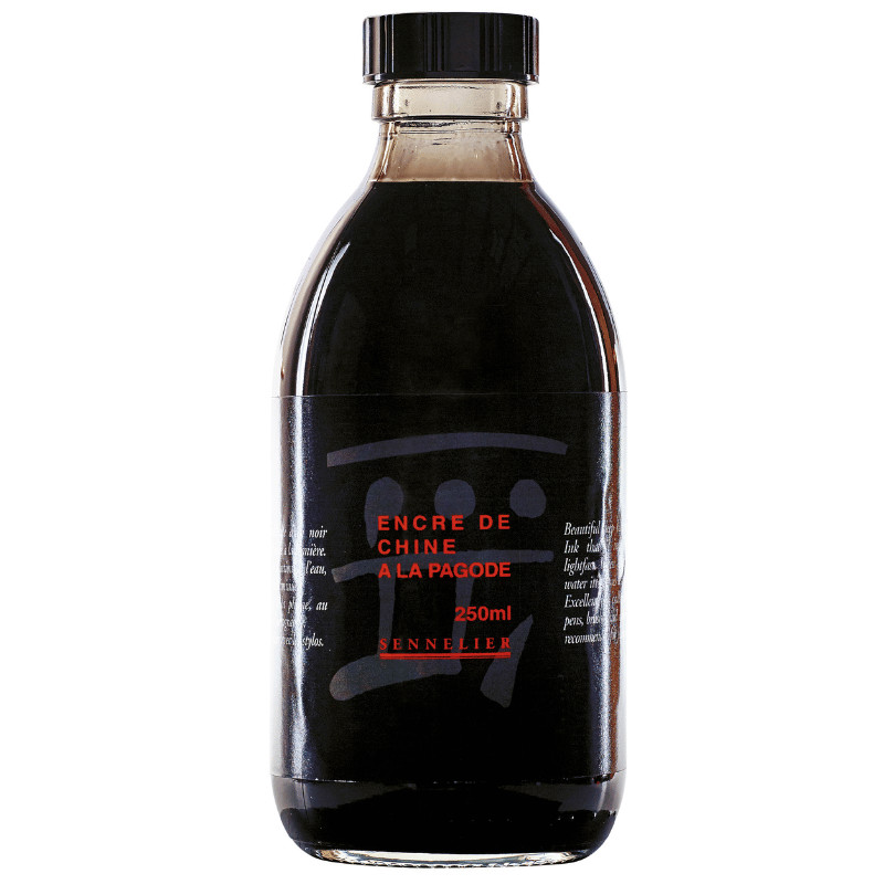 Encre de Chine à la pagode 250ml Noire