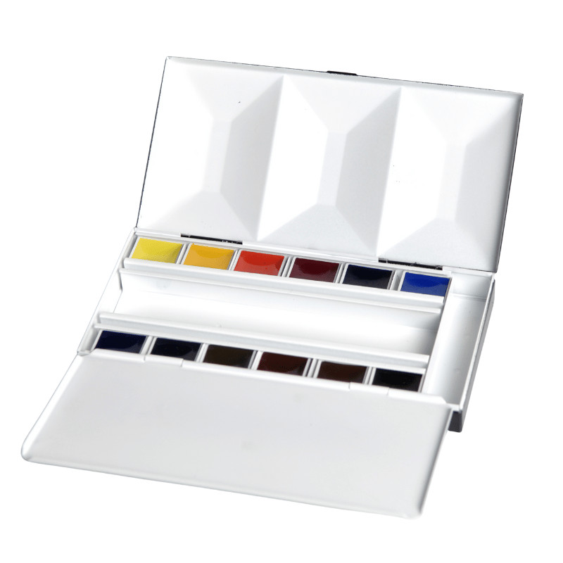 Coffret aquarelle métal luxe Bijou 12 godets + 4 emplacements libres Blockx 