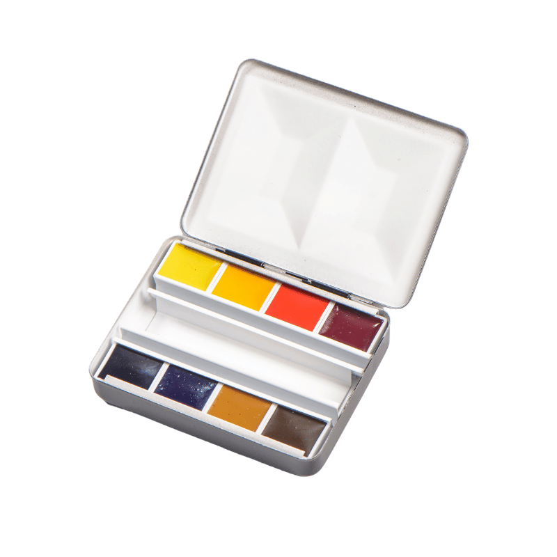 Coffret aquarelle métal luxe Bijou 8 demi-godets Blockx