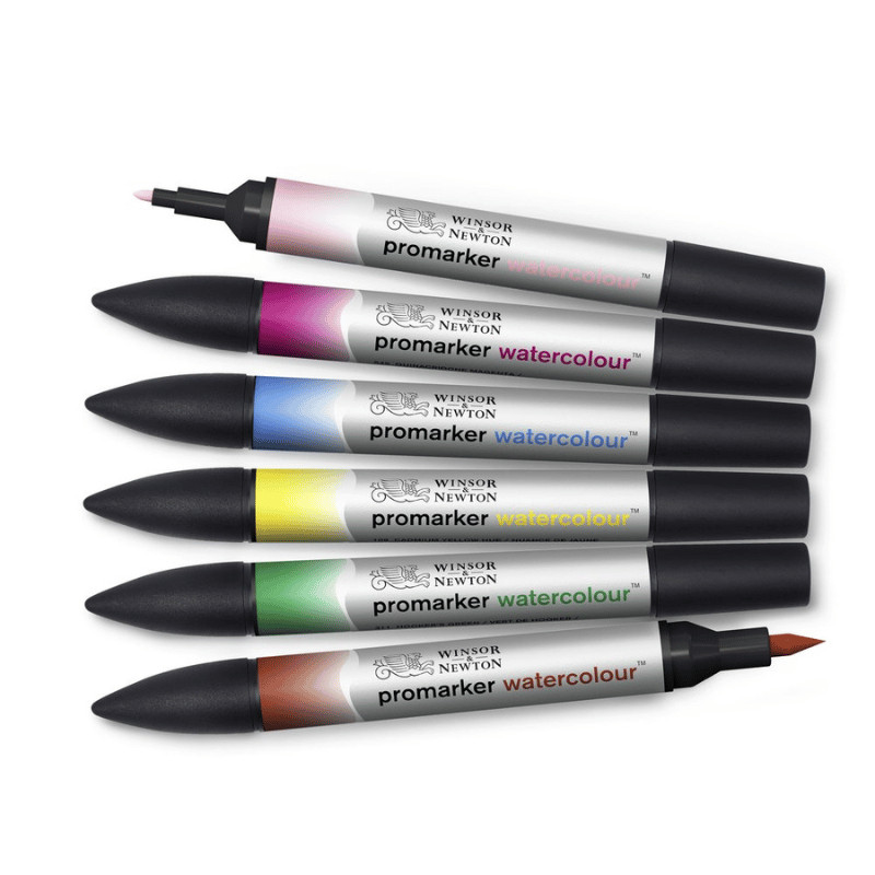 Coffret 6 feutres Aquarelle Promarker Tons Floraux Winsor & Newton