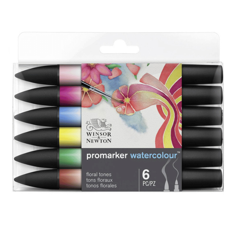 Coffret 6 feutres Aquarelle Promarker Tons Floraux Winsor & Newton