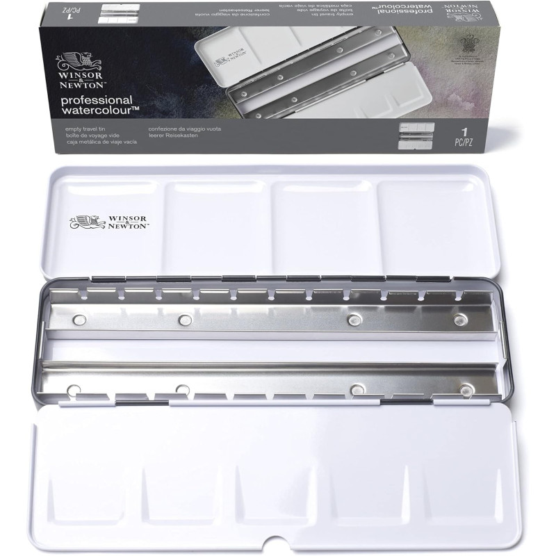 Boîte métal vide Winsor & Newton pour 24 ½ godets