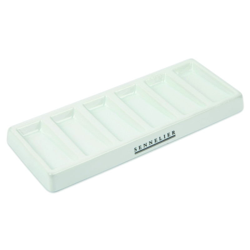 Palette porcelaine 6 creux 7,8 x 19,5 Sennelier