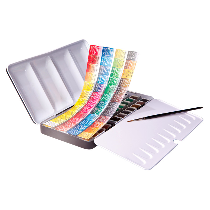 Boîte métal 48½ godetsd'aquarelle extra-fine Sennelier 