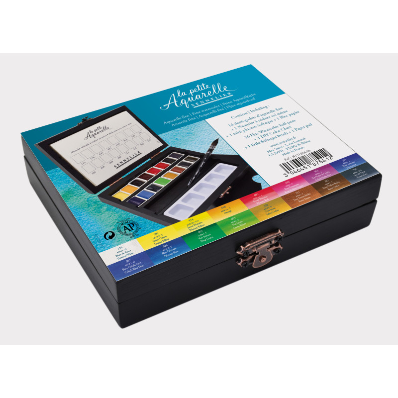 Coffret bois 16 couleurs la petite aquarelle de Sennelier