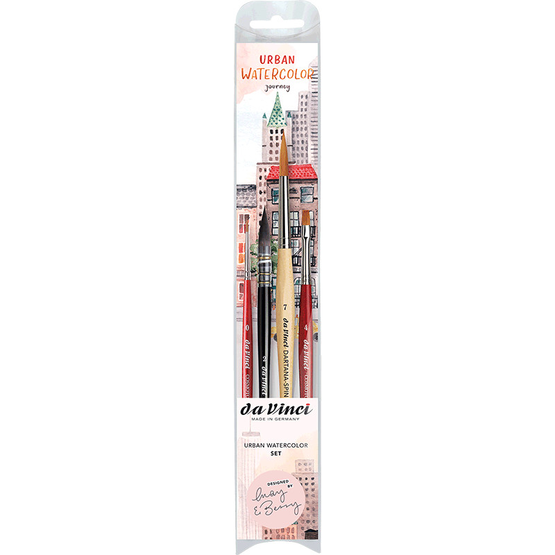 Set de 4 pinceaux Urban Watercolor journey par May et Berry 5601 Da Vinci