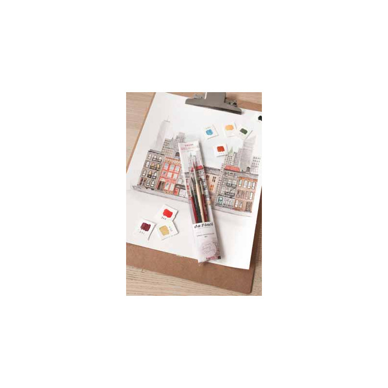 Set de 4 pinceaux Urban Watercolor journey par May et Berry 5601 Da Vinci