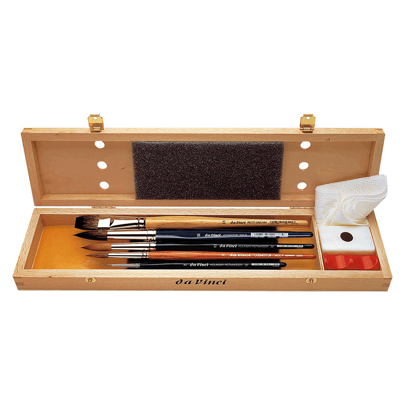 Coffret prestige de 5 pinceaux pour l'aquarelle – Da Vinci 