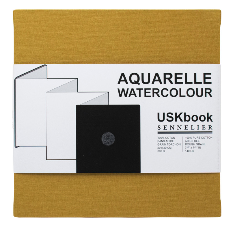Album accordéon USKbook 20x20 300g grain torchon Sennelier