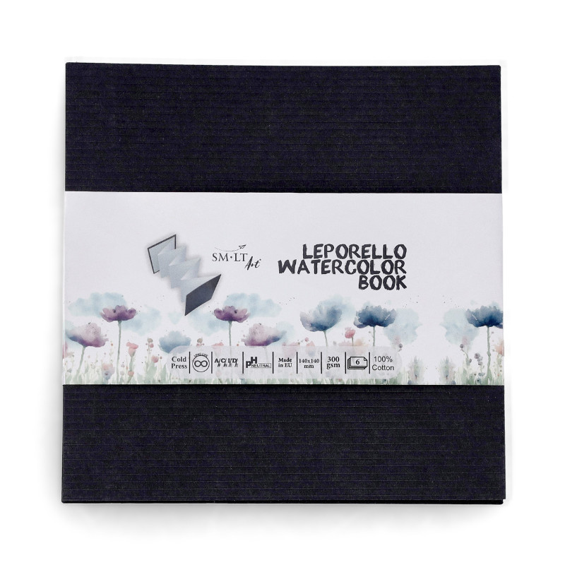 Album accordéon Leporello aquarelle SM-LT 6f 300g 14 x 14grain fin